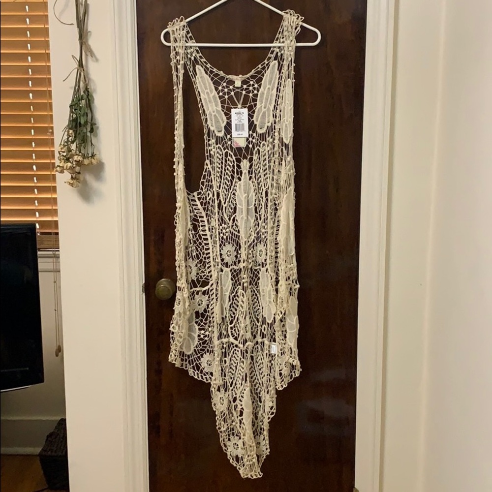 Lace beach cover up/kimono